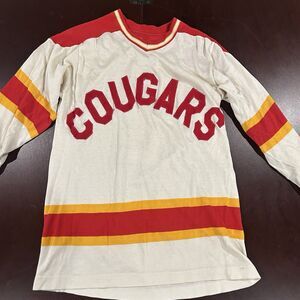 Vintage #2 Cougars Hockey Jersey XL Bauer Sewn Letters Sweater